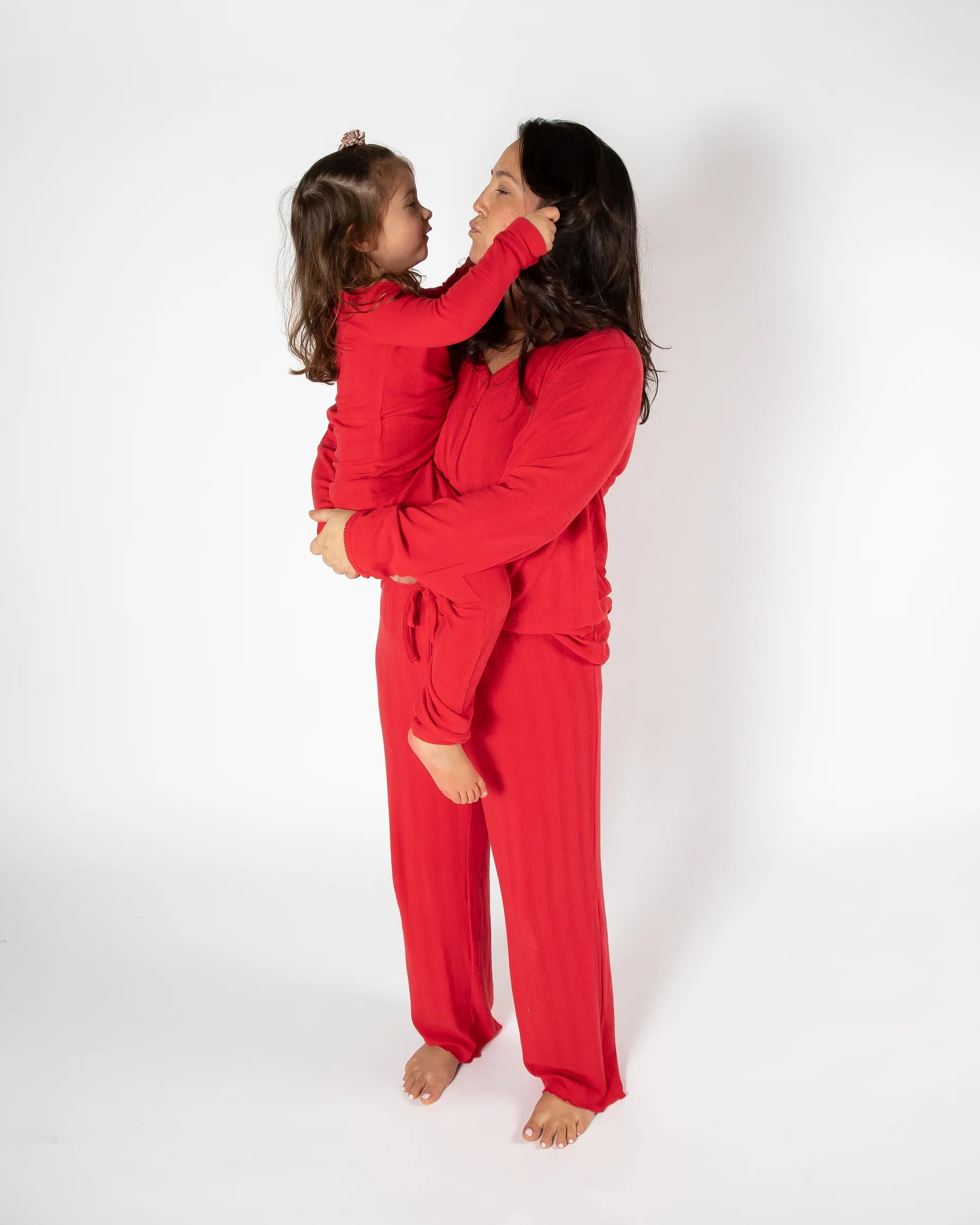 Kids Red Two Piece Long Pajama Set