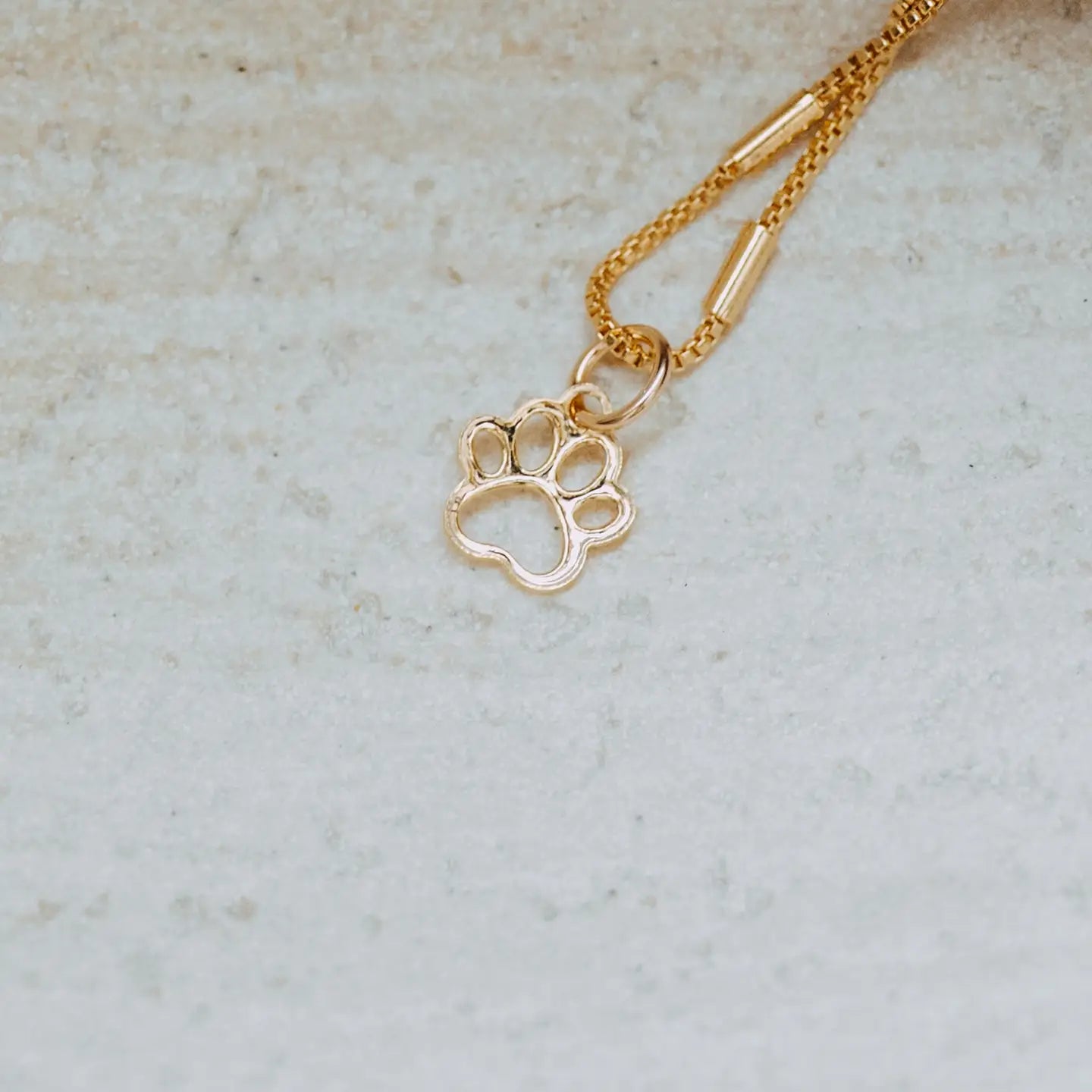 Gold Paw Print Necklace