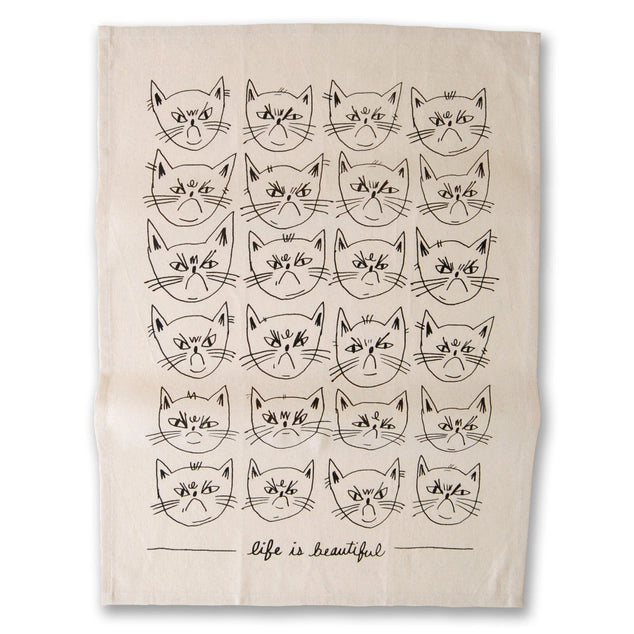 Snitty Kitty "Life Is Beautiful" Tea Towel