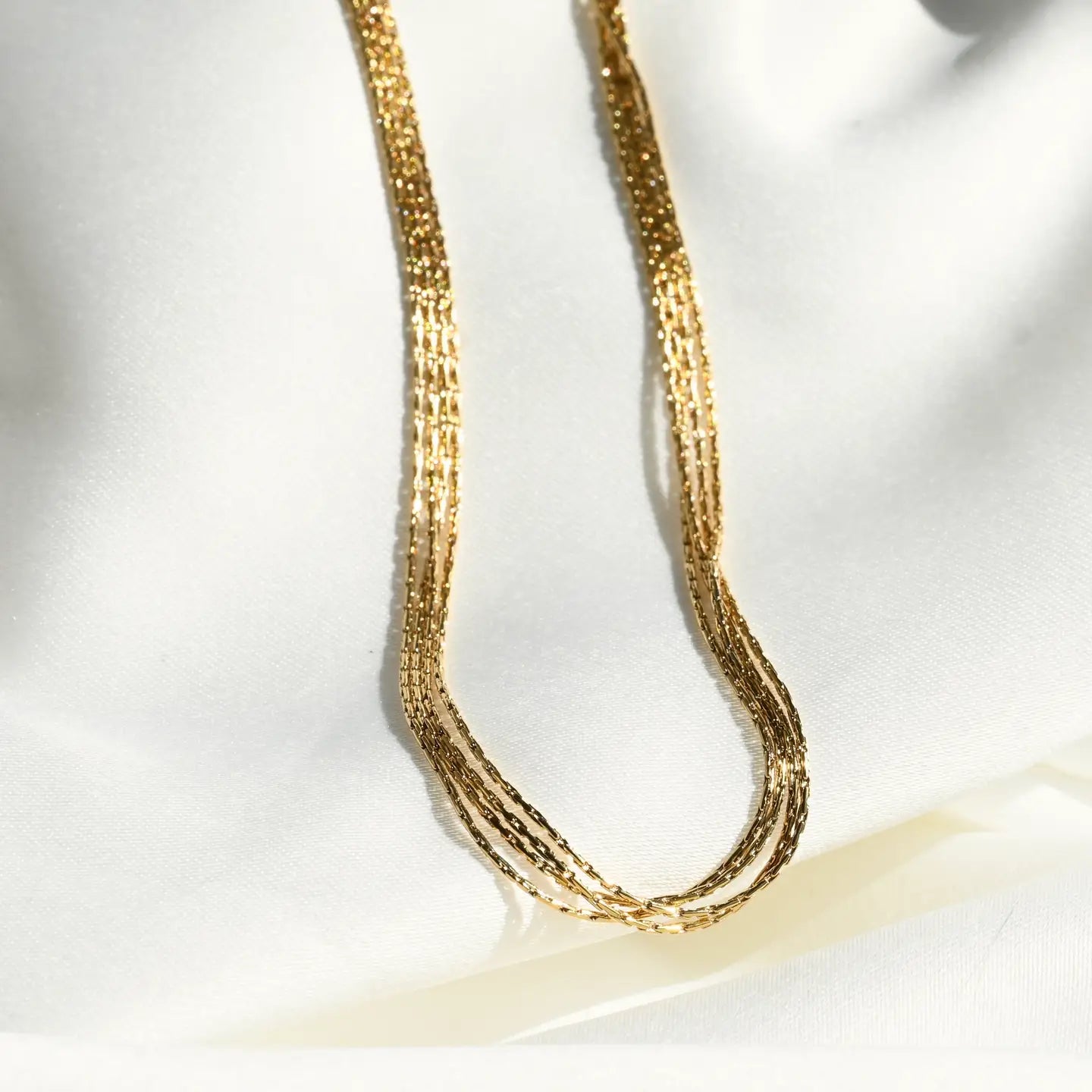 Layered Chain Necklace - Shimmering 4-layered Chain