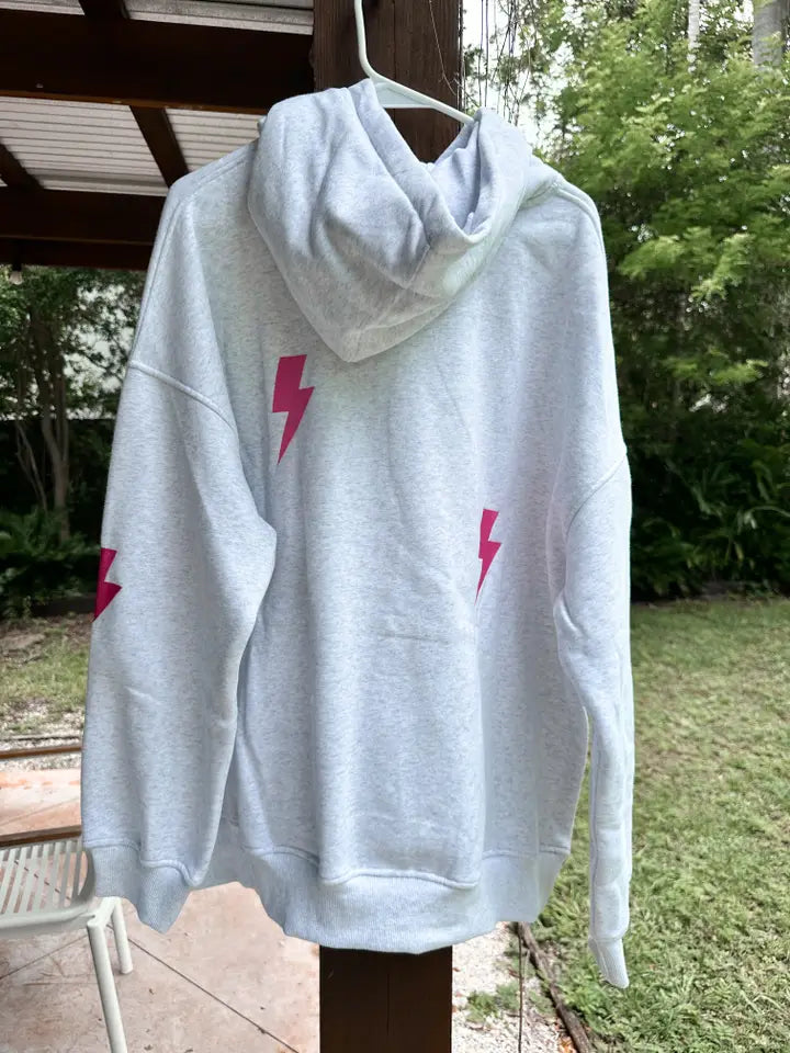 Embroider Lightning Bolt Hoodie