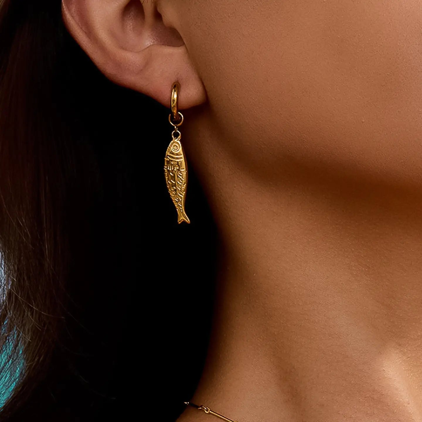 Nibe Fish Hoop Earring