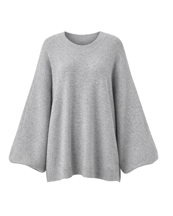 Veda Knit Sweater — Soft Relaxed Essential Slate