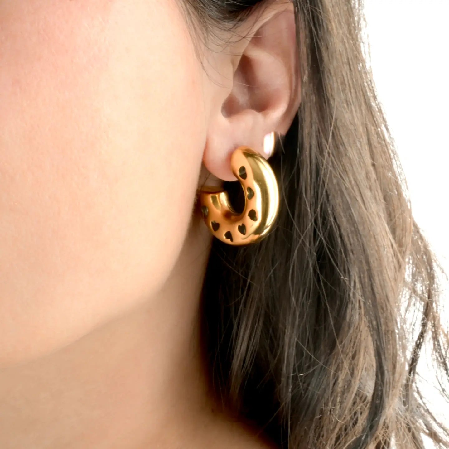 Chunky Heart Hoops