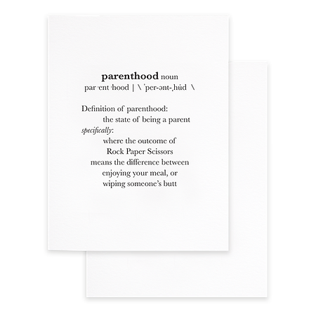 "Definition Of Parenthood" Card