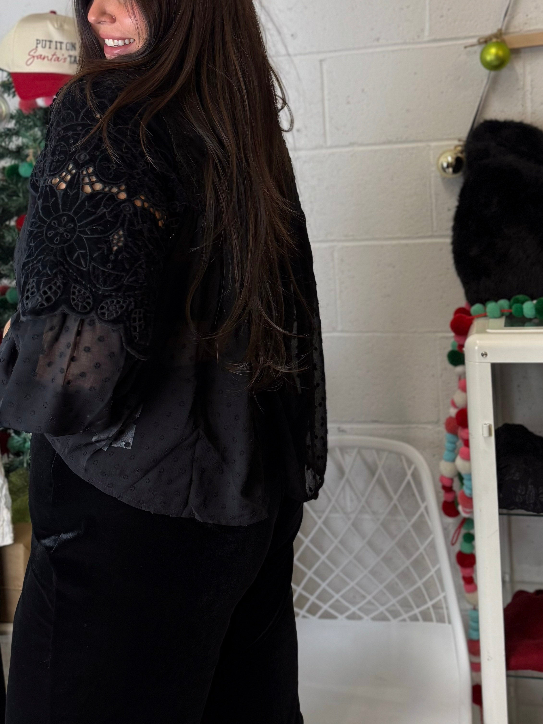 SHEER LACE BLOUSE