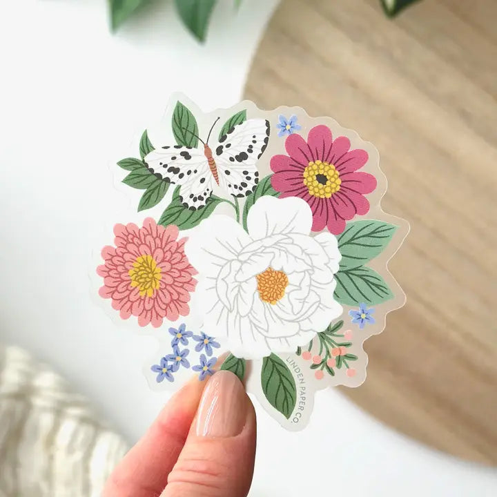 Butterfly Floral Cluster Sticker