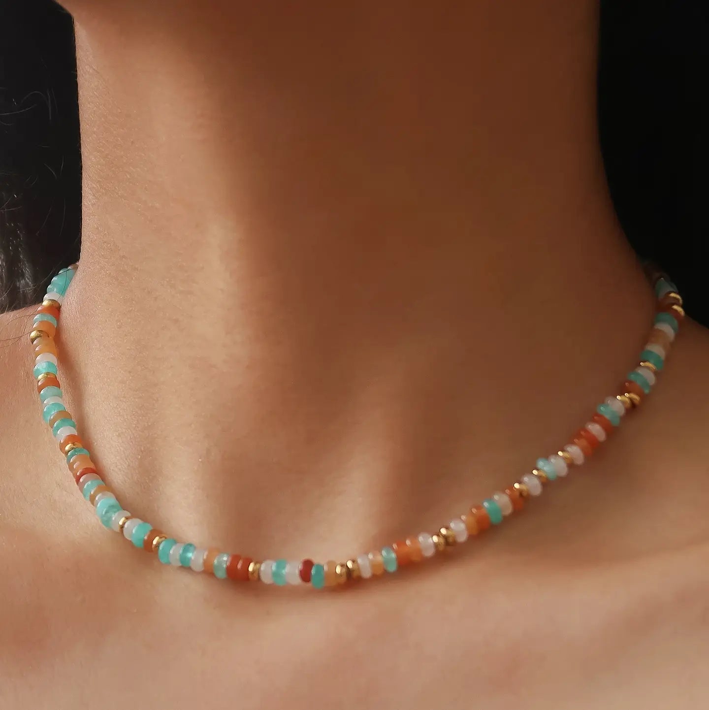 Indira 18K Smooth Bead Boho Necklace