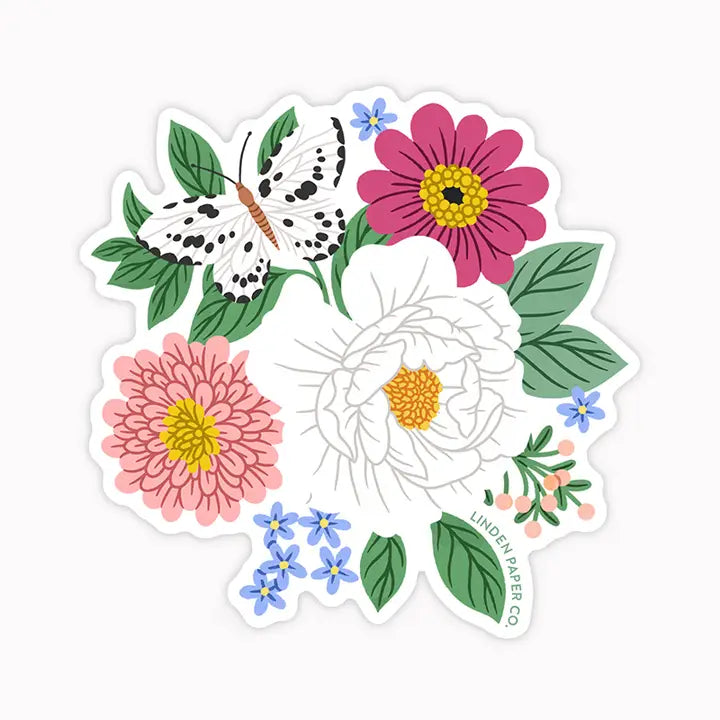 Butterfly Floral Cluster Sticker