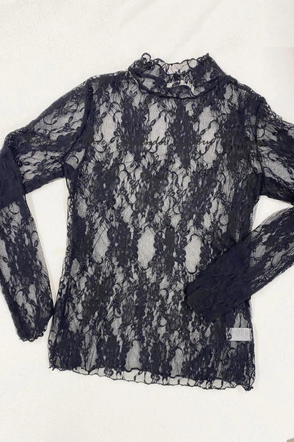 Floral Print Lace Long Sleeve