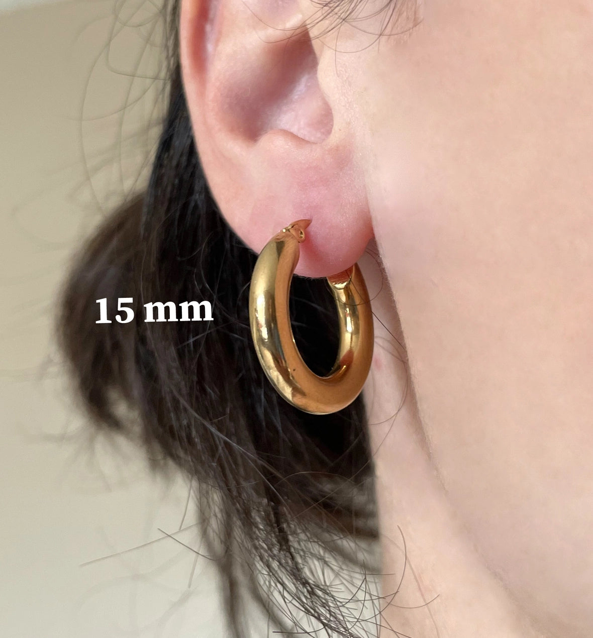 Thick Gold Hoop Earrings