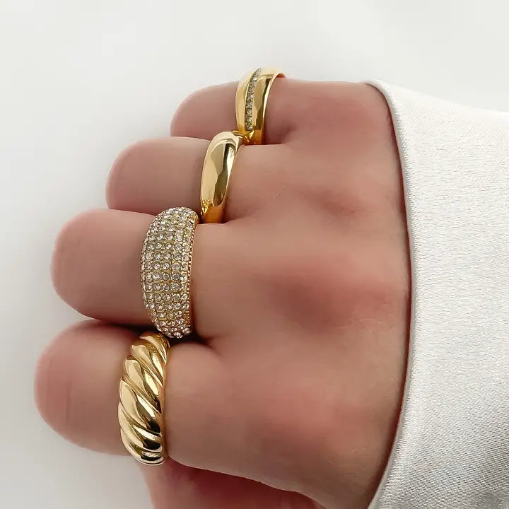 18k Gold Dome Rings