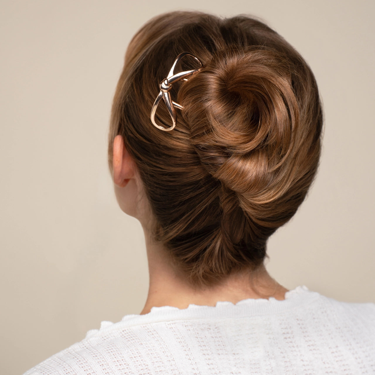 Mini Metal Bow French Hair Pin - Gold