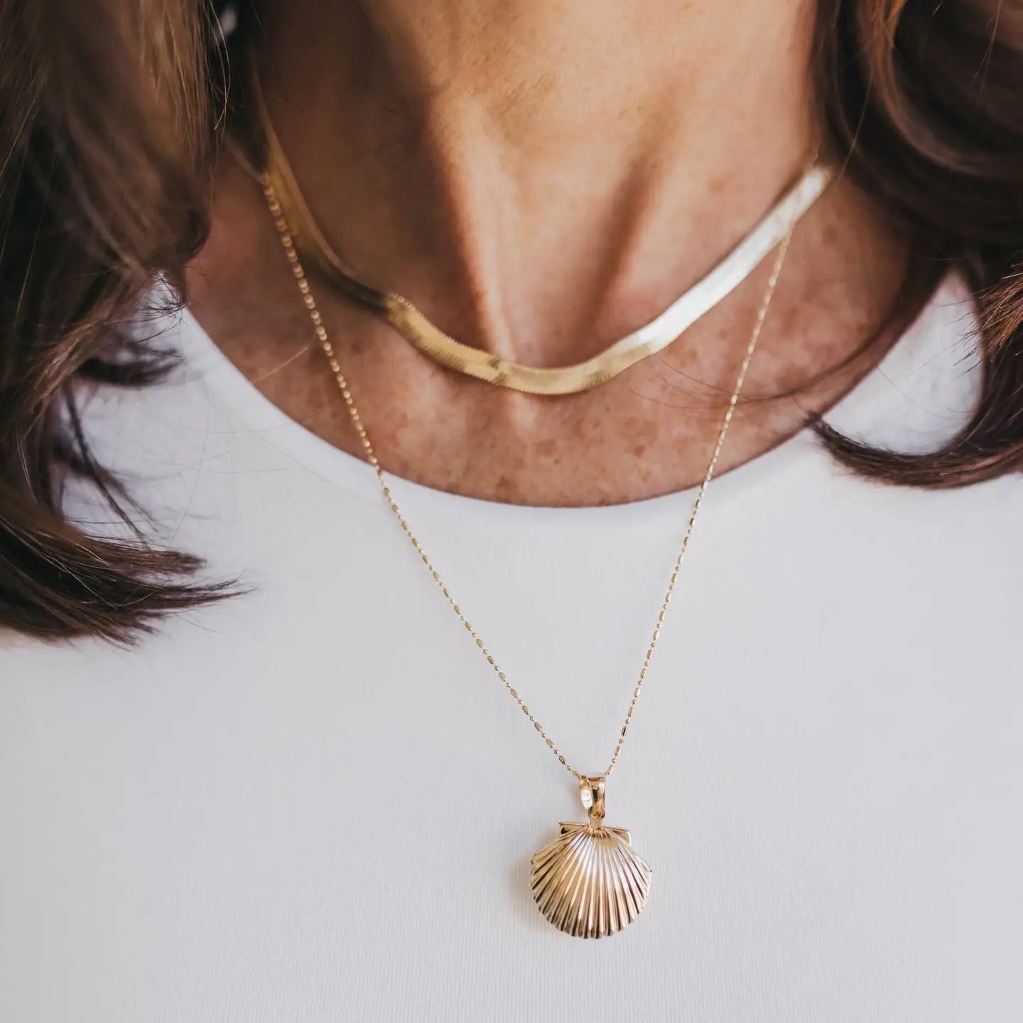 Clam Shell Locket Necklace