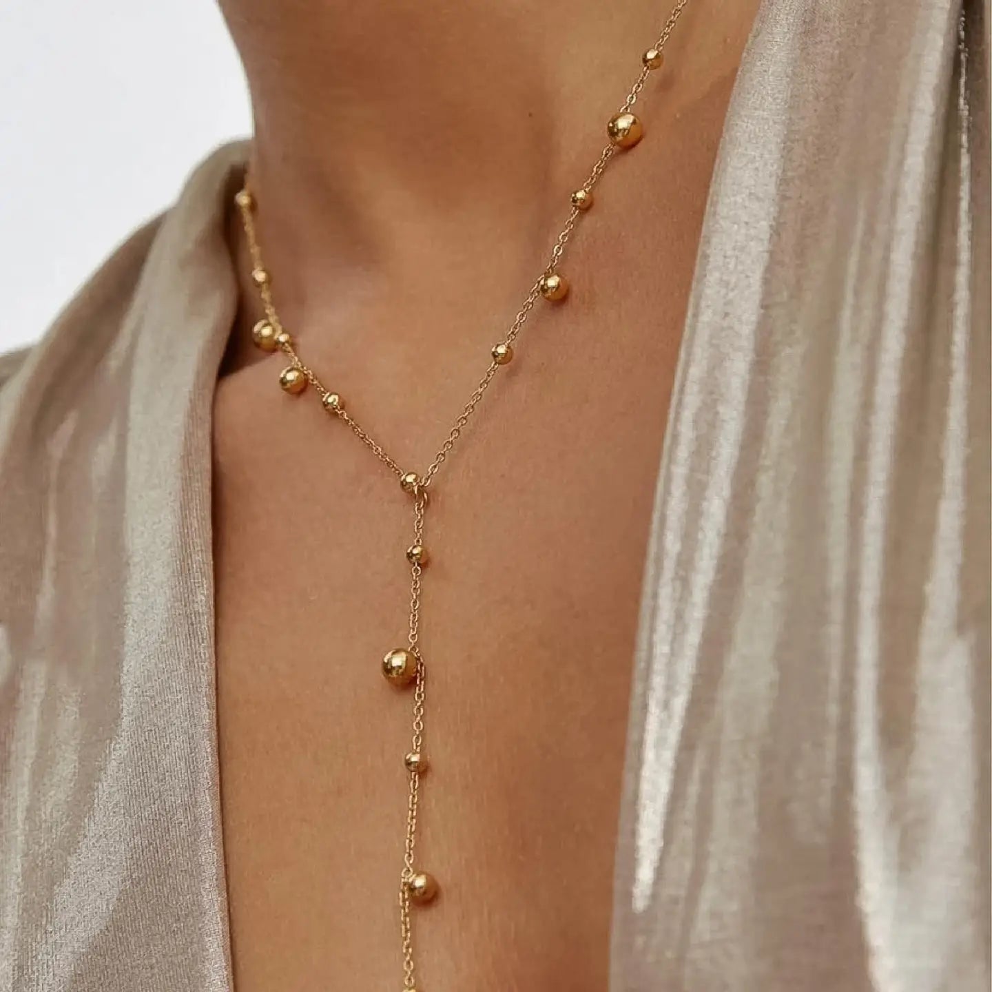 Brisse Dressy Beaded Y Lariat Necklace