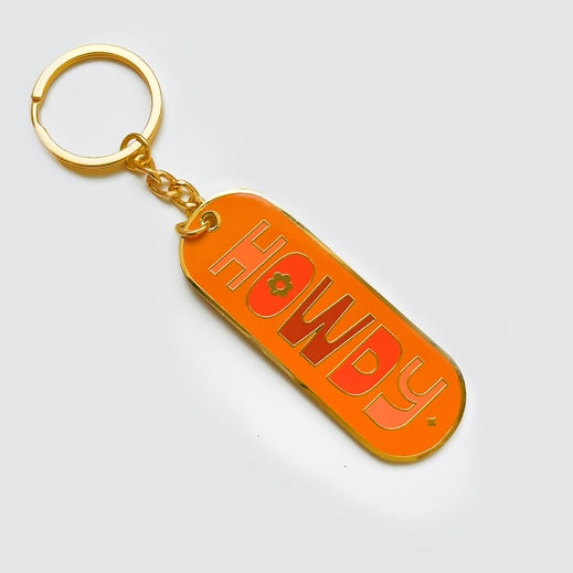 Howdy Yeehaw Enamel Keychain