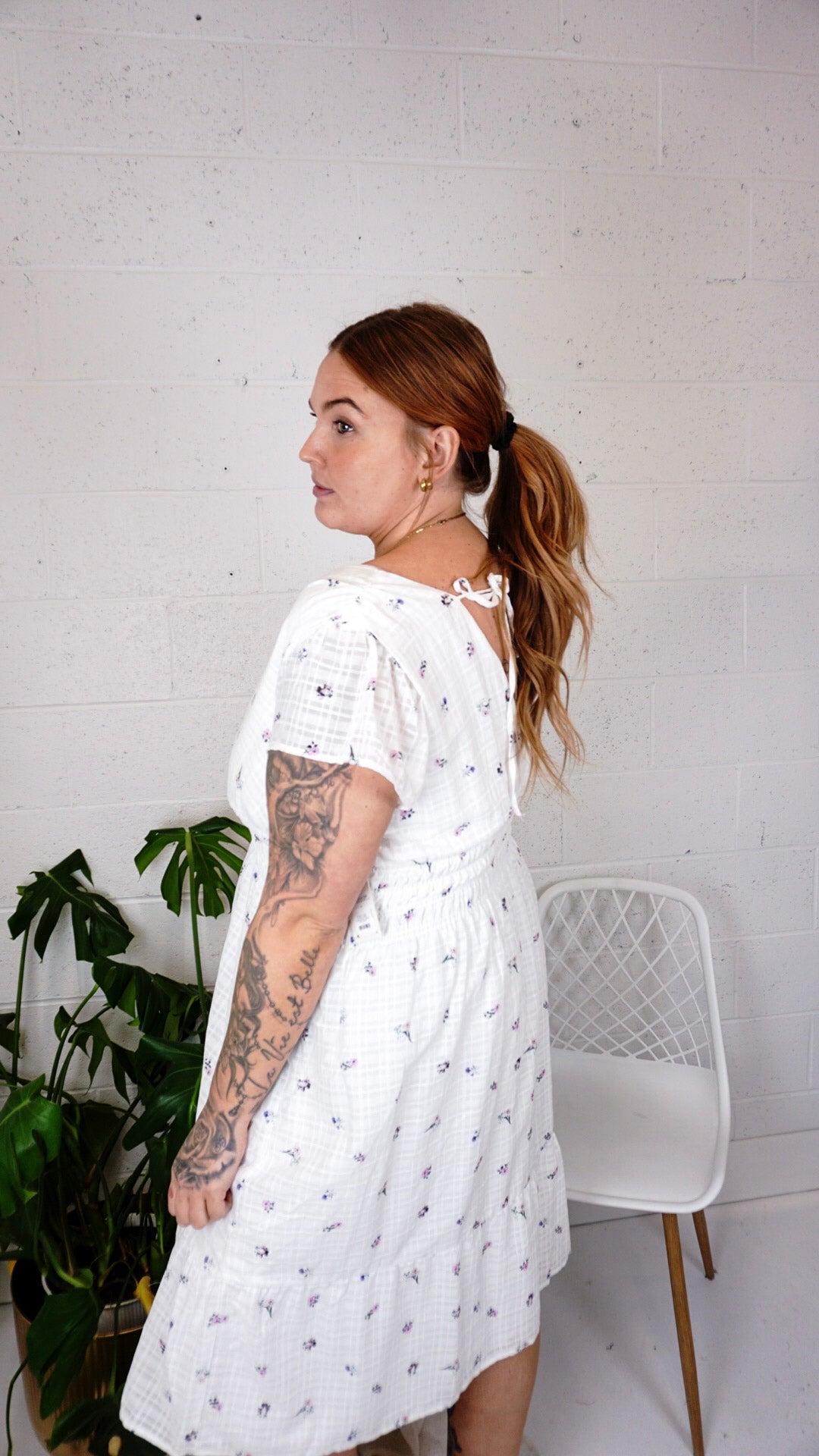 WRAP FRONT TIERED MIDI DRESS