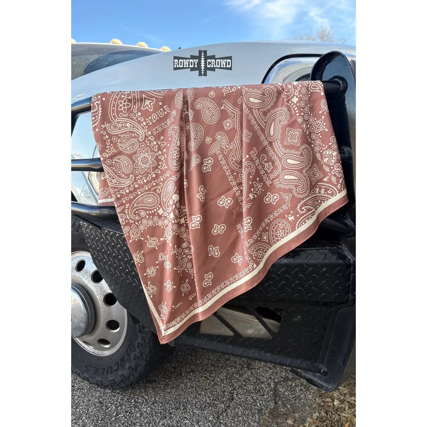Mocha Paisley Creek Wild Rag - 36" x 36"