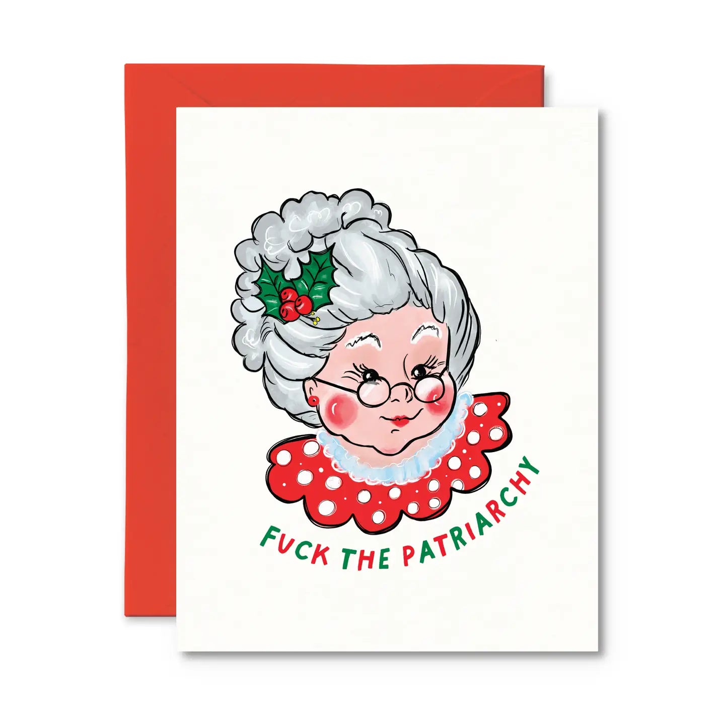 Fuck the Patriarchy Mrs Claus Funny Christmas Card
