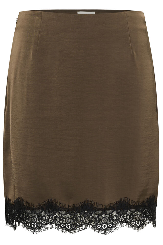 Janie Skirt - Seal Brown/Black Lace