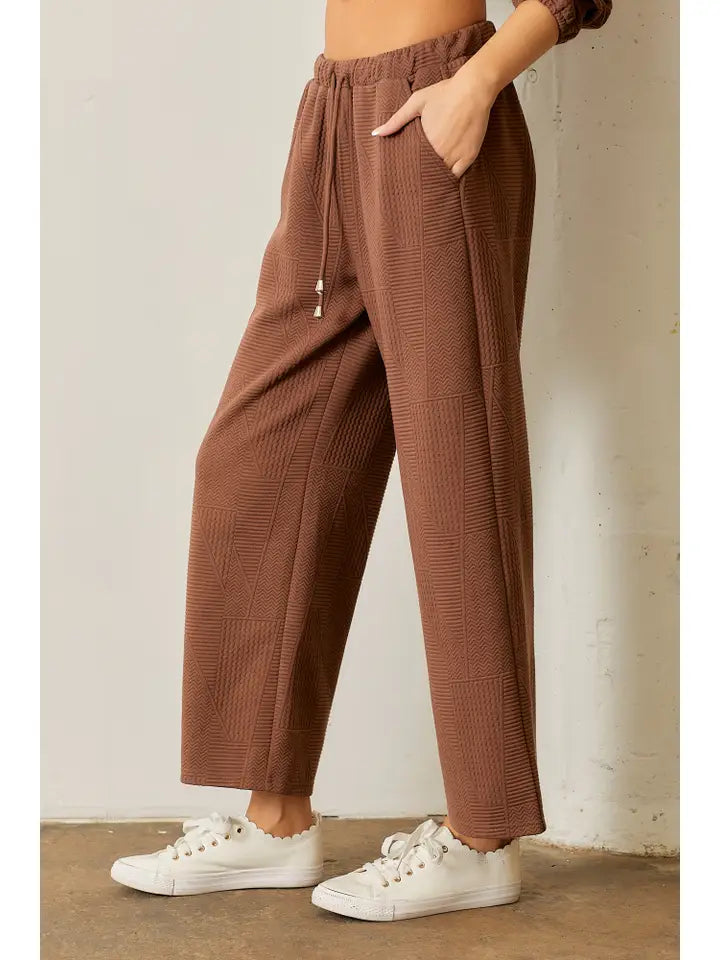 Knit Fabric Straight Leg Pants