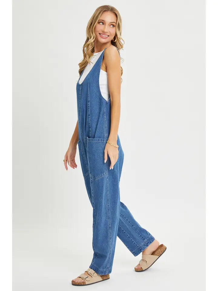 One-And-Done Denim Jumpsuit