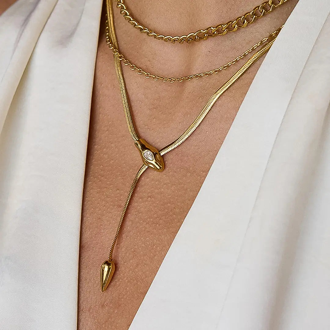 Gildora Serpent Y Lariat Necklace