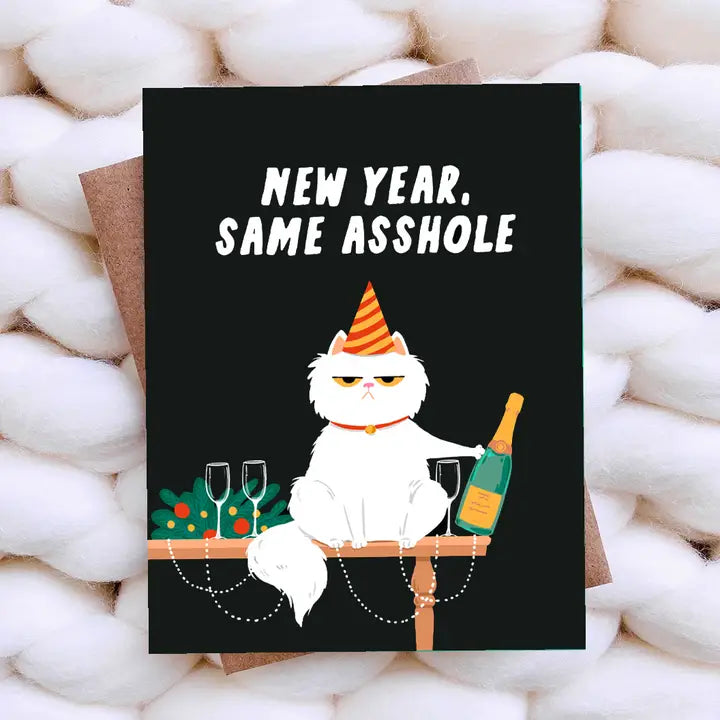 Cat New Years Card