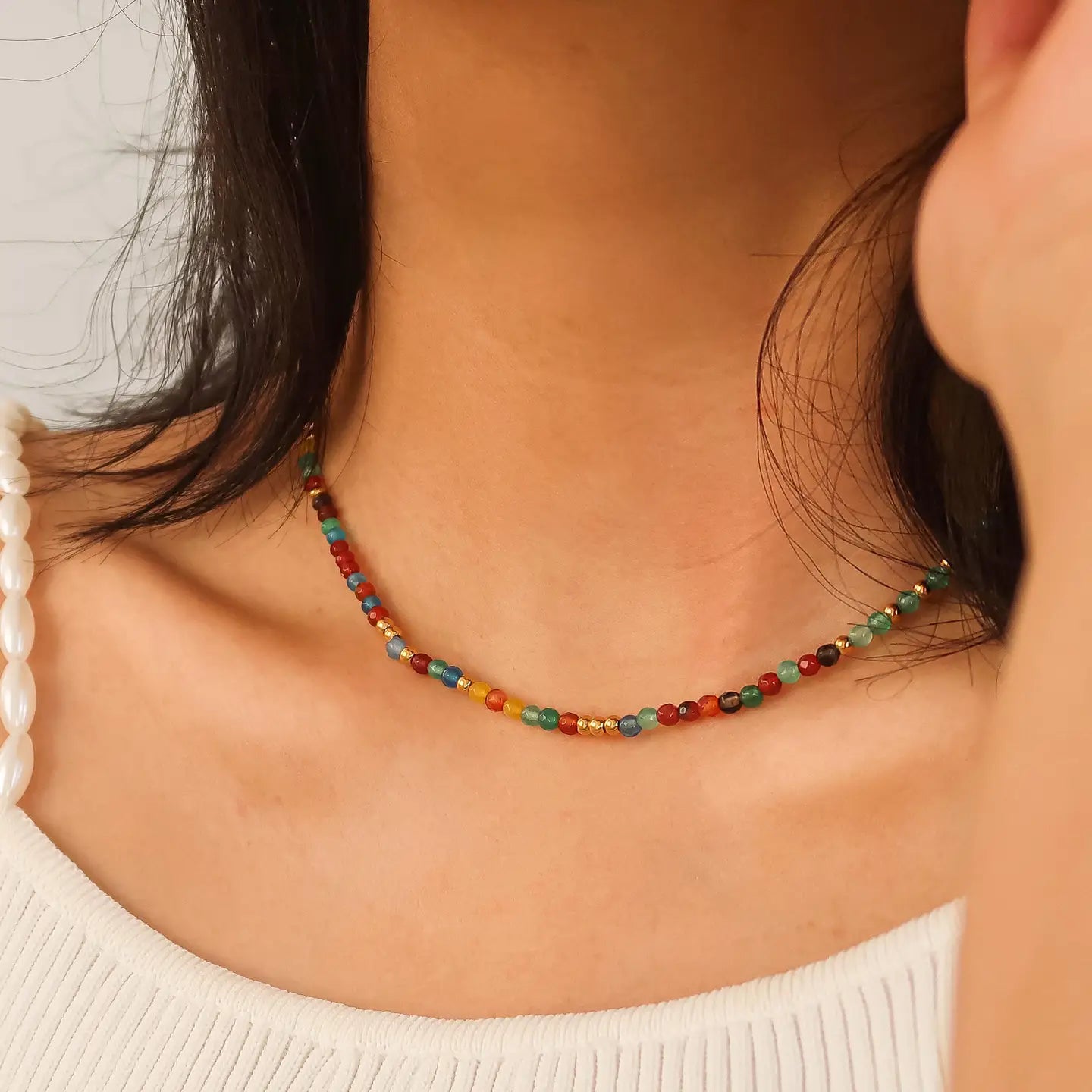 Estelle Beaded Multi Color Necklace