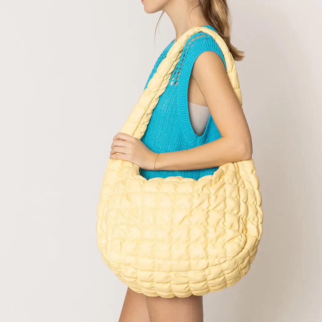 Stylish Quilted Puffer Lightweight Large Handbag