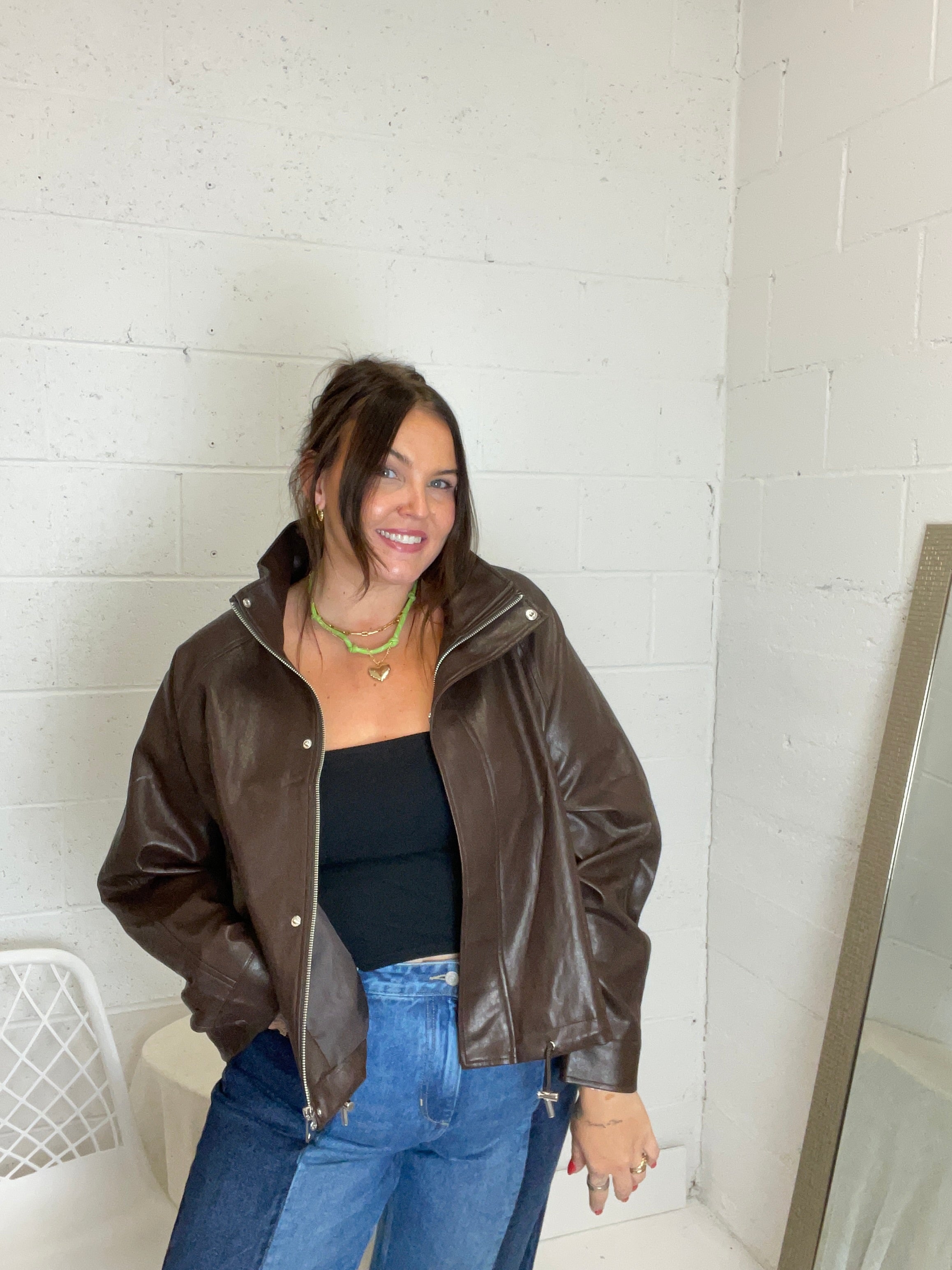 RELAXED MOCK NECK JACKET