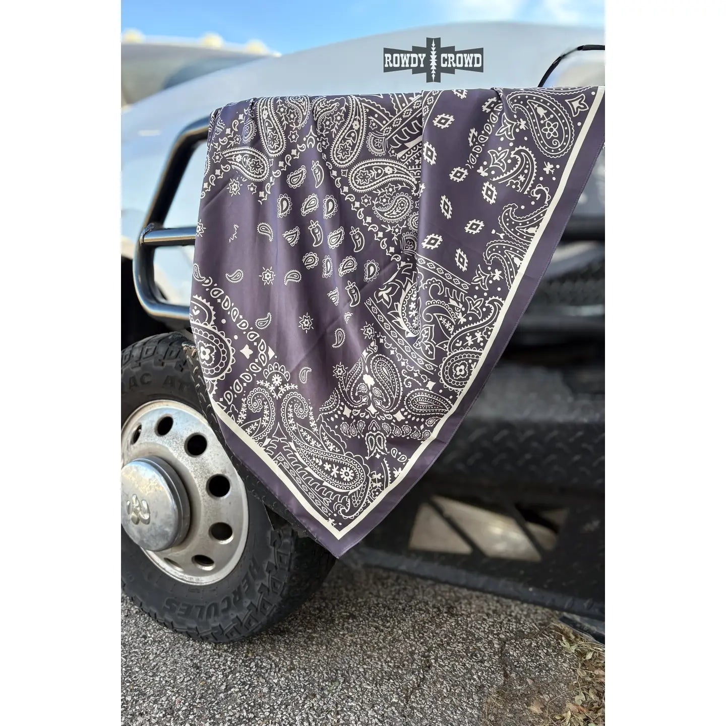 Charcoal Paisley Creek Wild Rag - 36x36