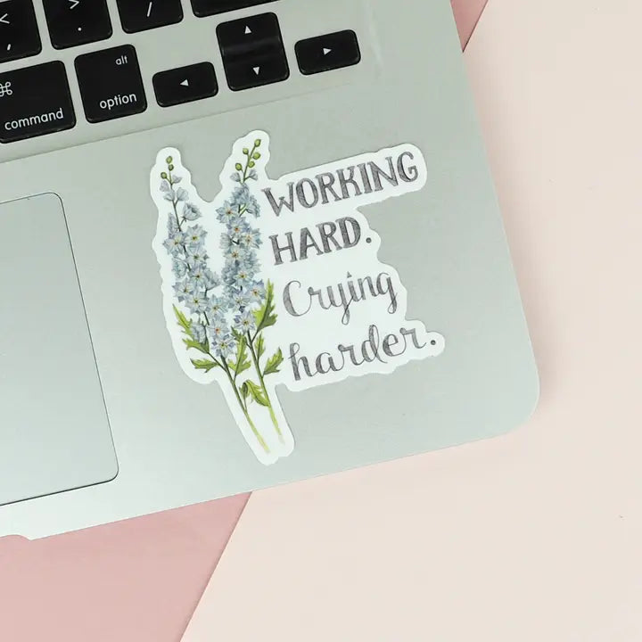 Working Hard, Crying Harder Sticker