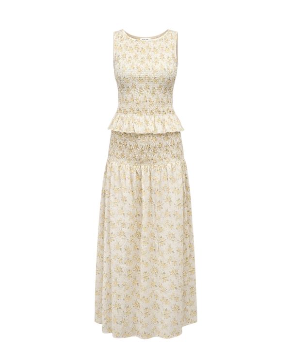 Pimisi Ruched Skirt Set Yellow