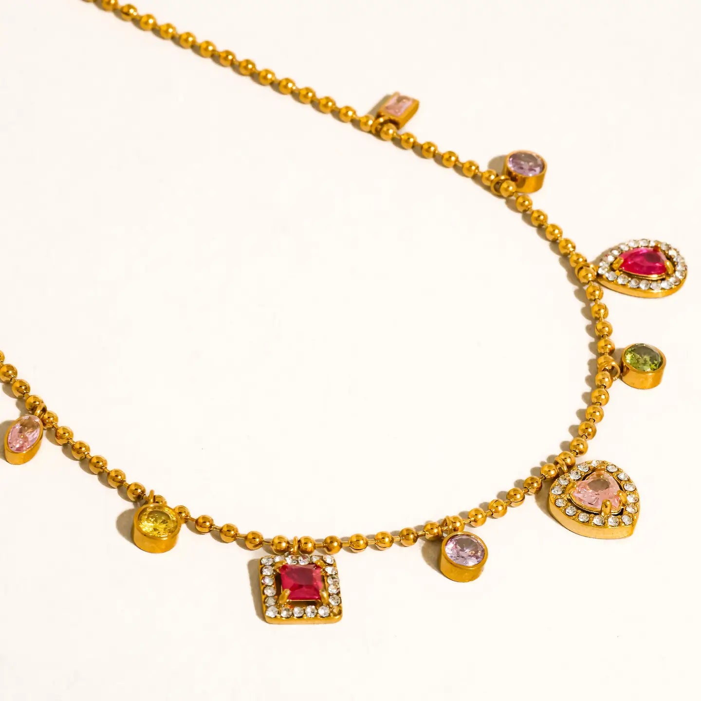 Daiselle Colorful Cz Charm Necklace