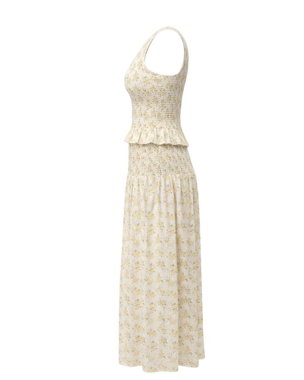 Pimisi Ruched Skirt Set Yellow