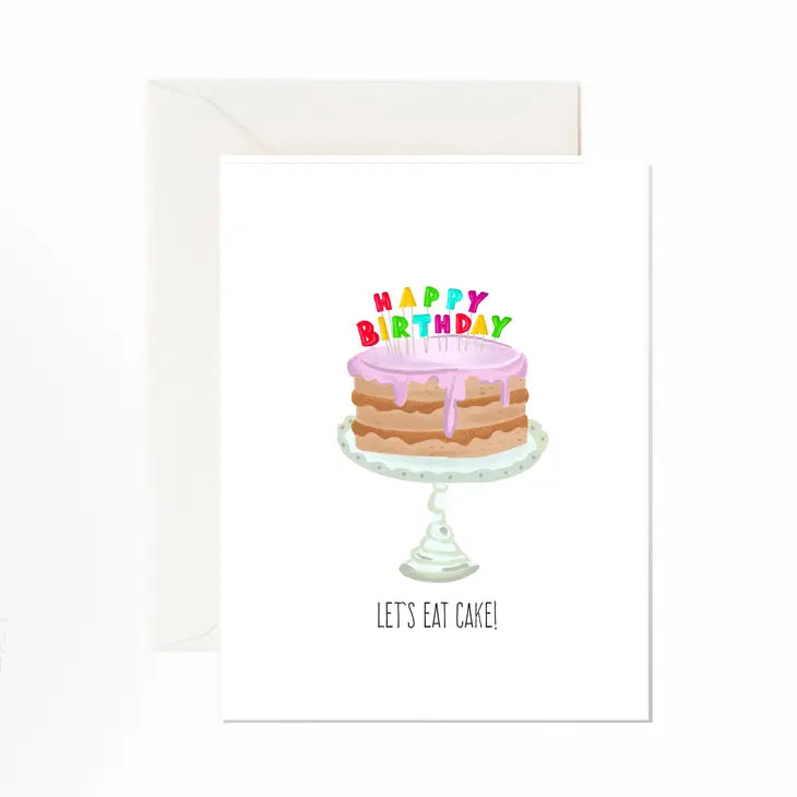 Happy Birthday Let's Eat Cake - Greeting Card