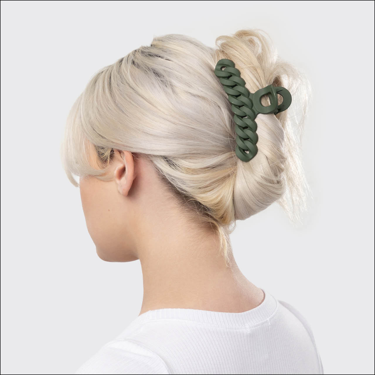 Eco-Friendly Chain Claw Clip 3pc Set - Black/Moss