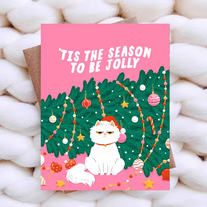 Jolly Cat Christmas Card