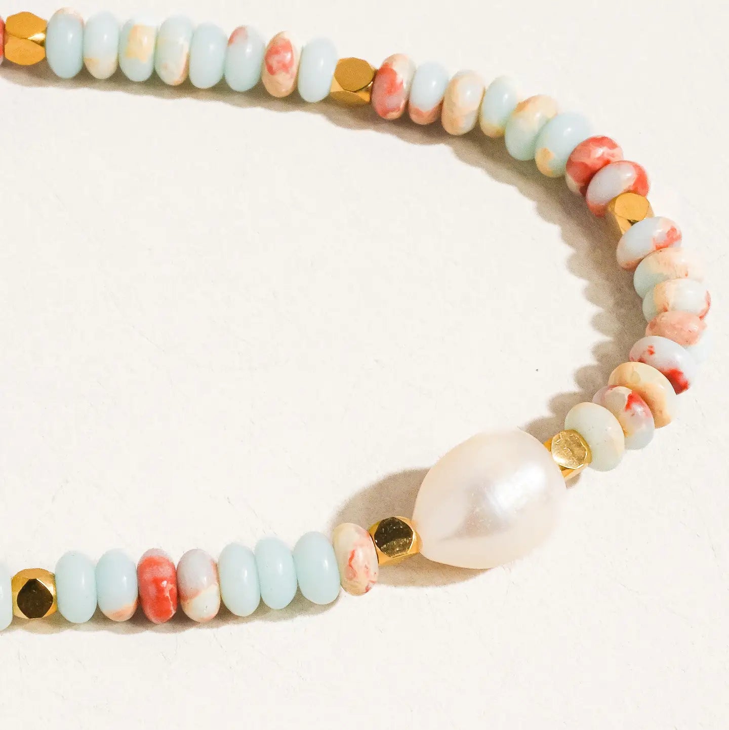 Swank Boho Beaded Pearl Necklace
