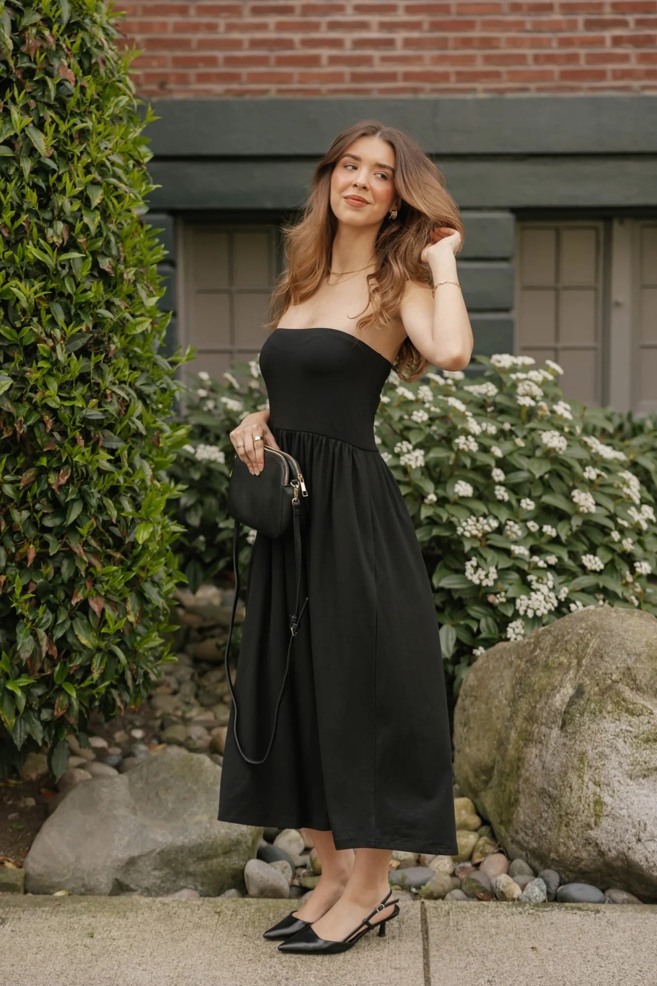 Ari 2-in-1 Dress + Skirt in Midnight Black