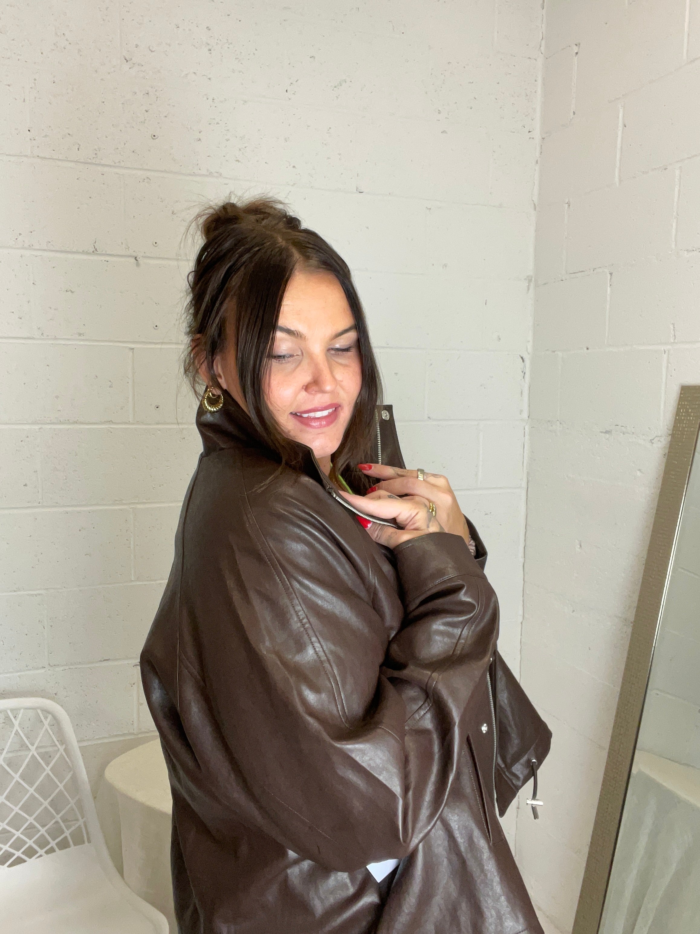 RELAXED MOCK NECK JACKET