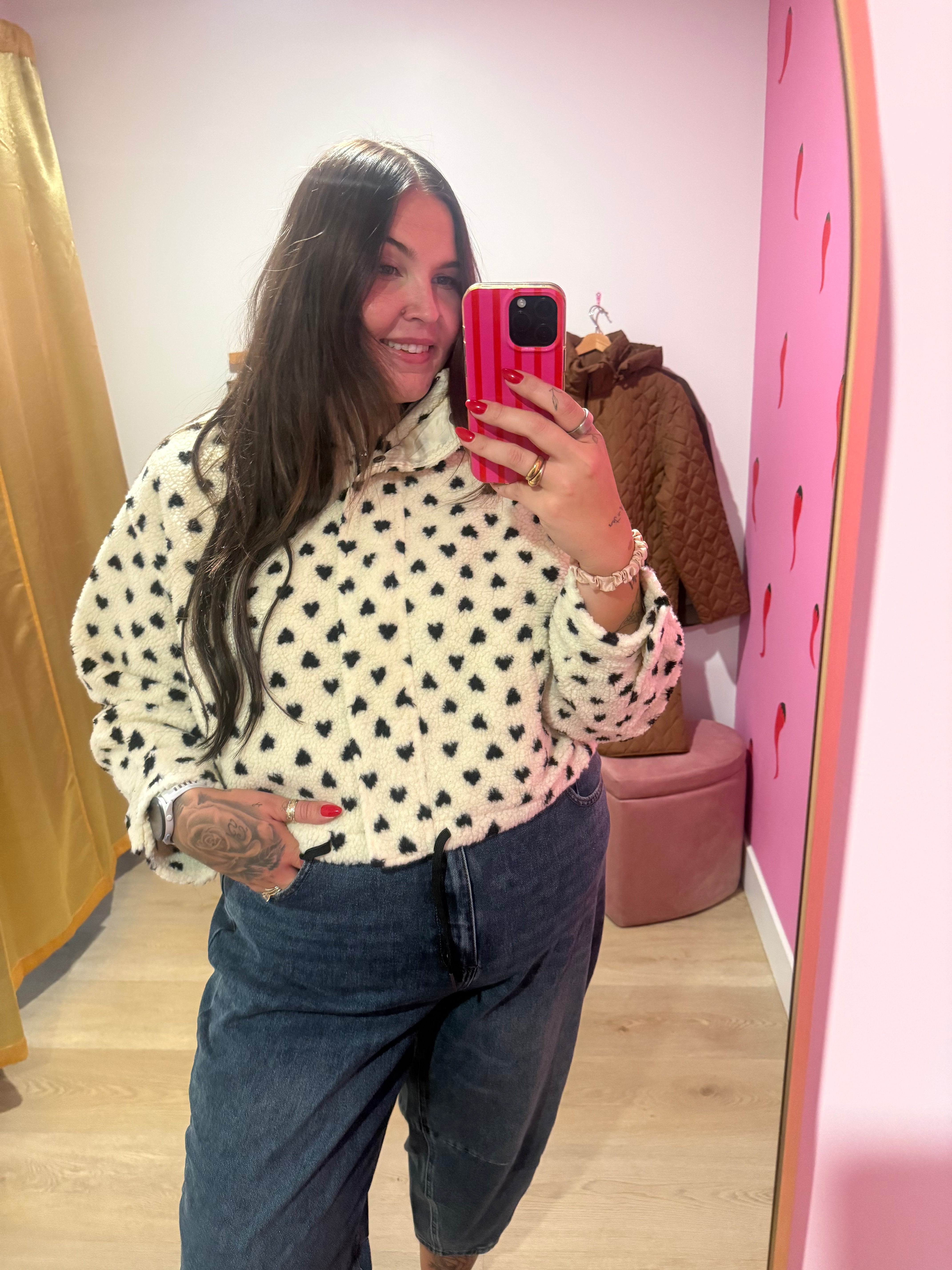 Cleo Hearts Teddy Coat