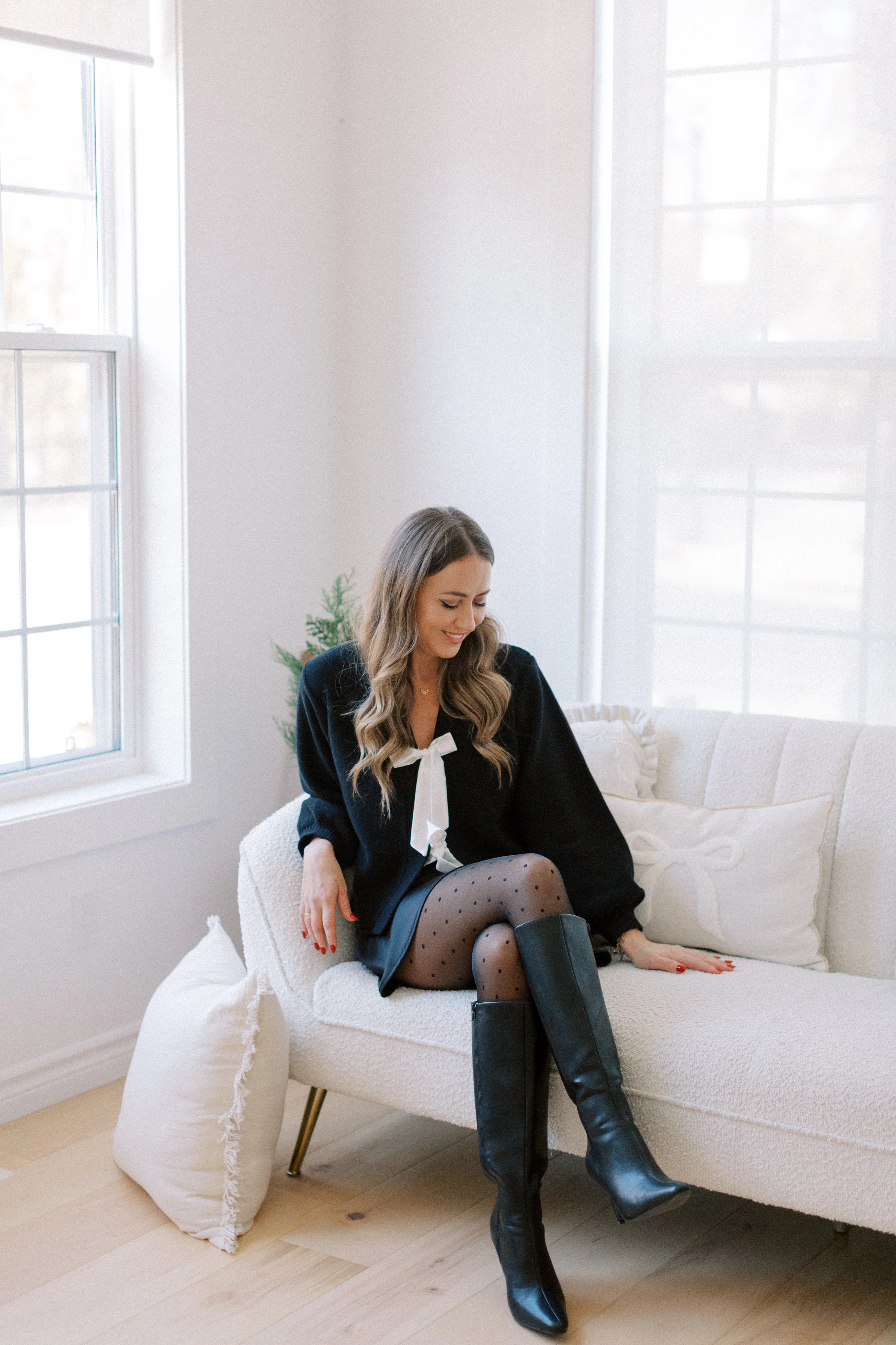 Fallon Satin Bow Cardigan