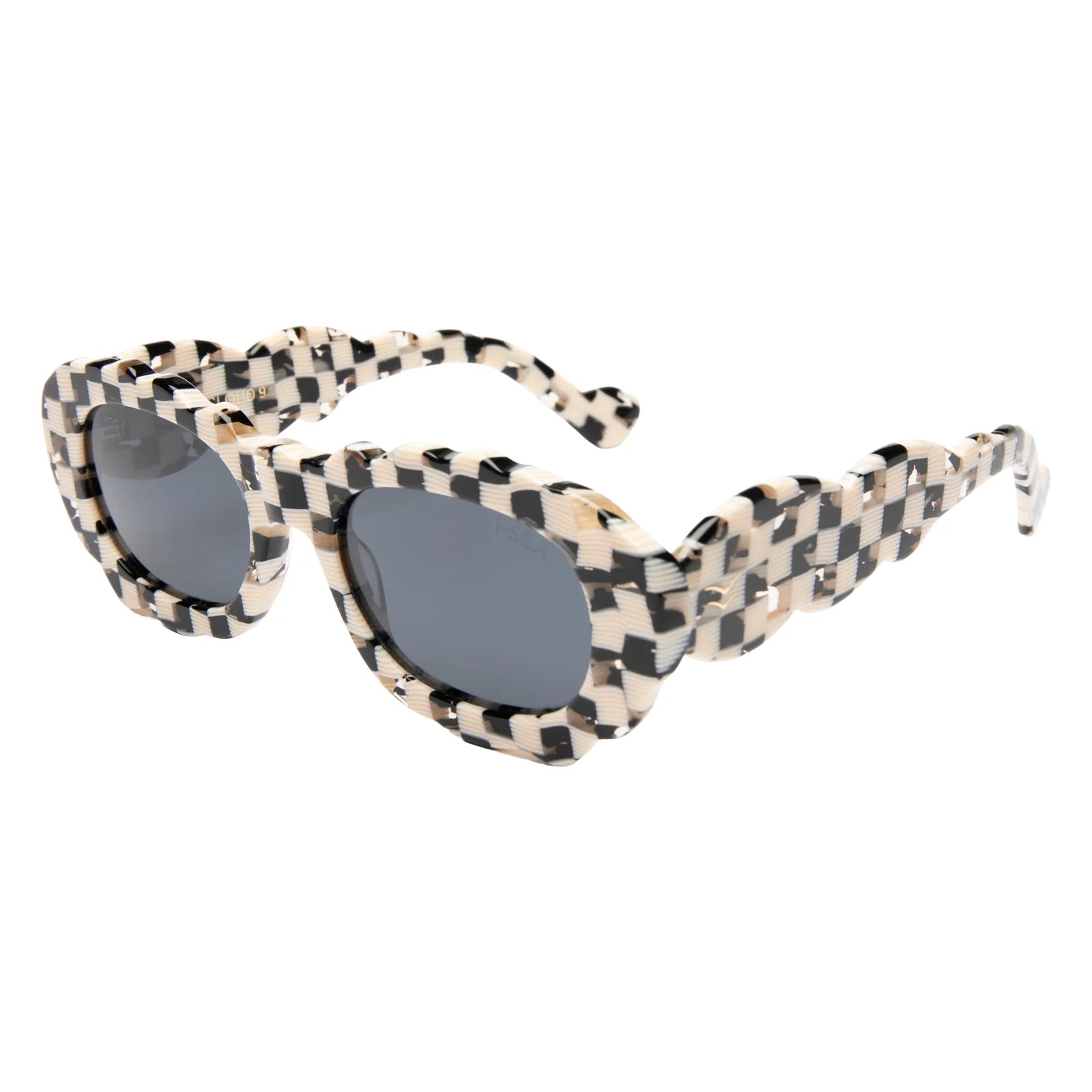 CLOUD 9 -  BLACK & WHITE CHECK / SMOKE POLARIZED LENS