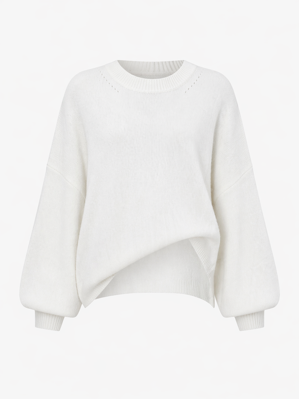 Veda Knit Sweater — Soft Relaxed Essential White