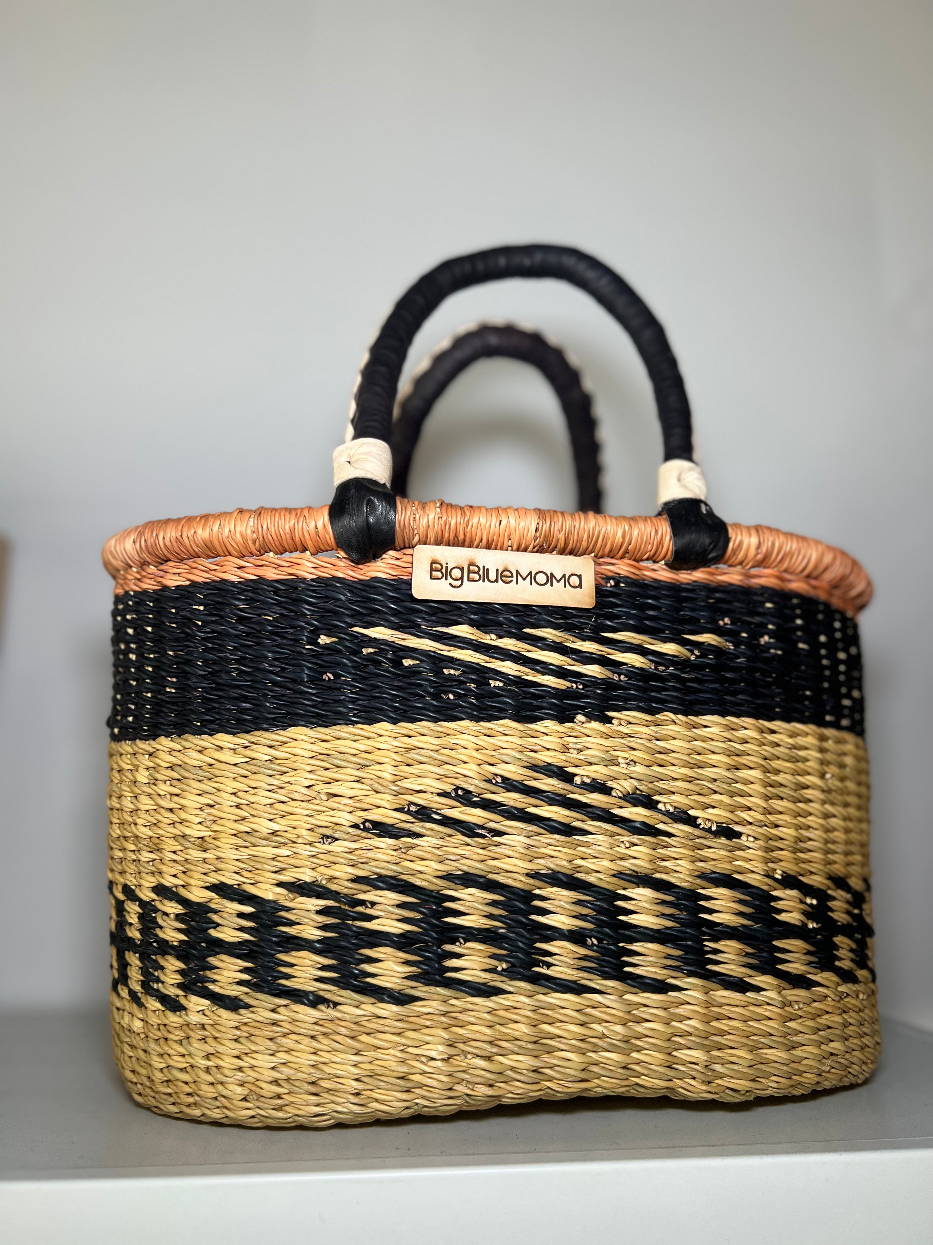 Oval Basket with Two Handles - Traditional Palette