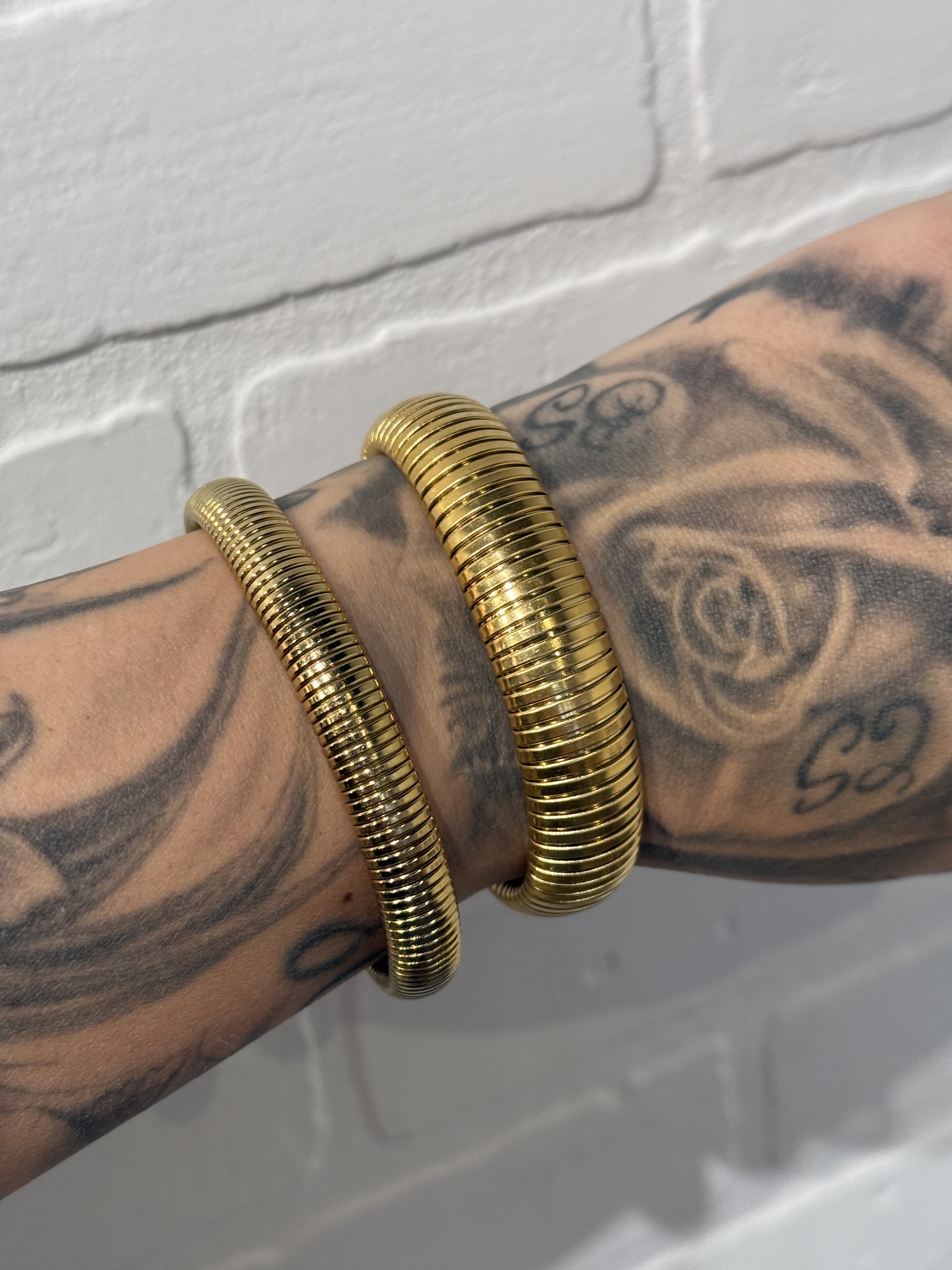 Gold Stretch Bracelet - Tubogas Bangle