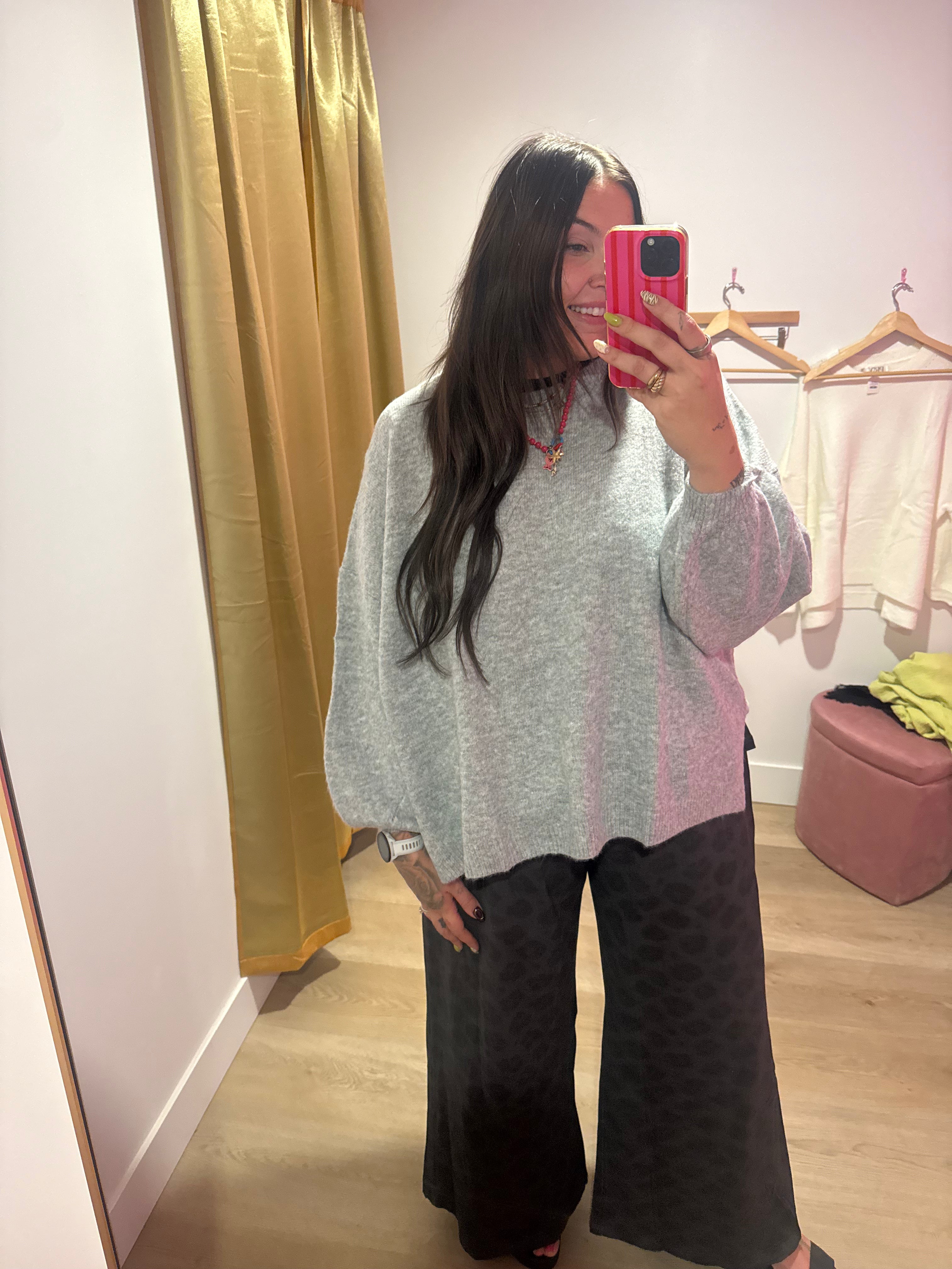 Veda Knit Sweater — Soft Relaxed Essential Slate