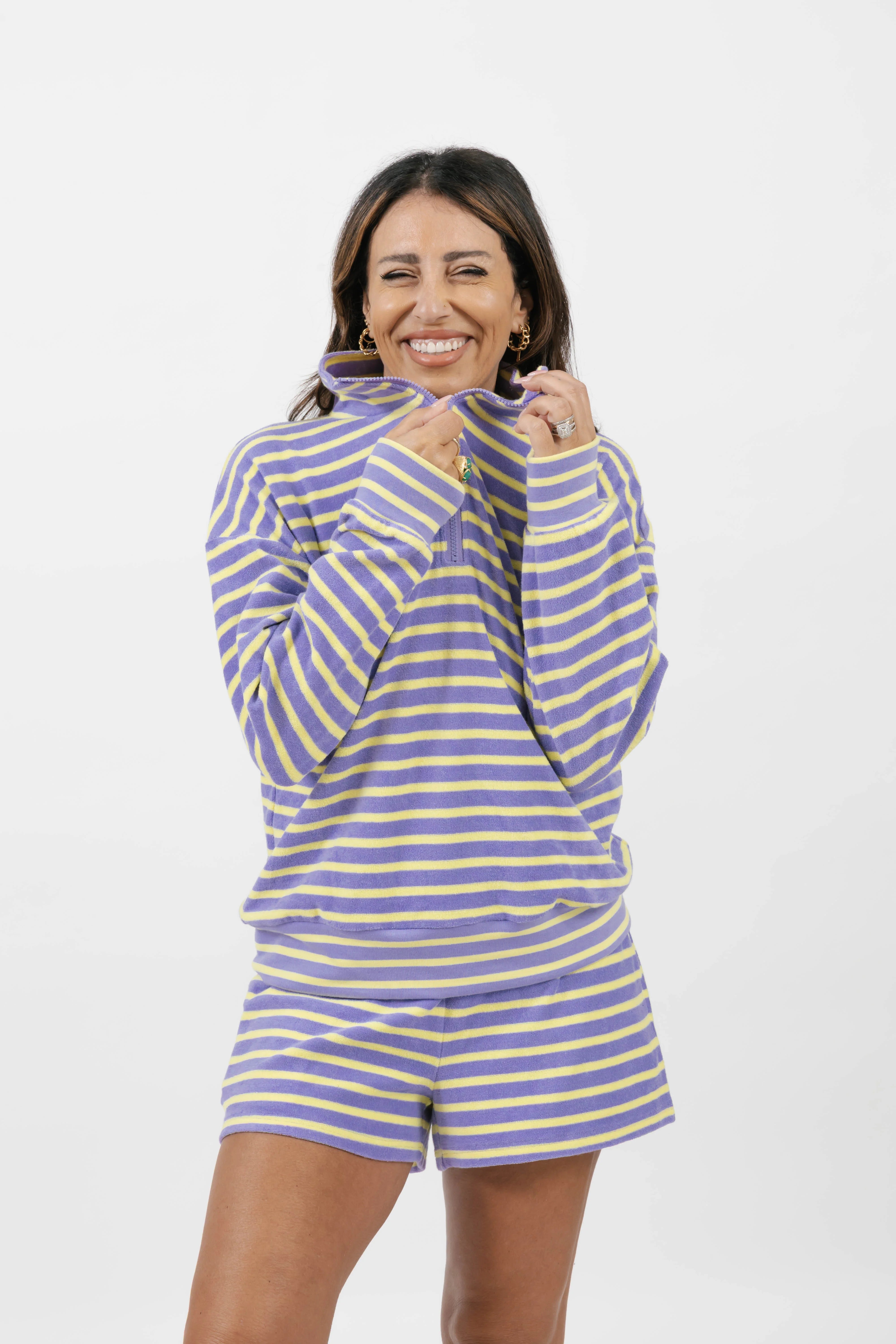 Kaitlyn Terry Short in Lilac/Sunshine Stripe